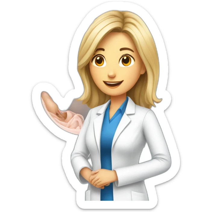 Posh-Radiologist-performing-breast-mri-to-woman sticker