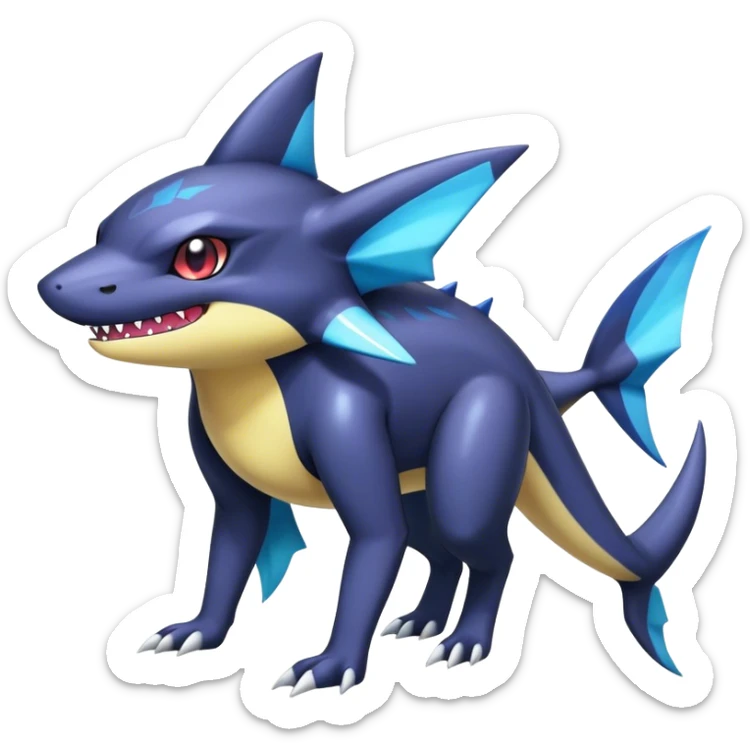 Shiny Dark Sharpedo-Haunter-Umbreon-Nidorino-fusion-hybrid full body sticker