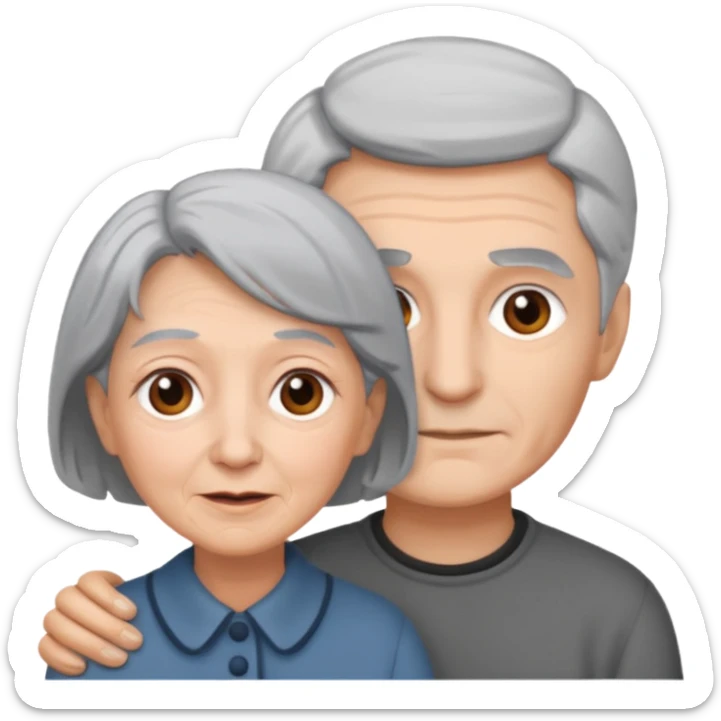 lo mismo que estas haciendo solo coloca alado de la abuela un hombre joven  sticker