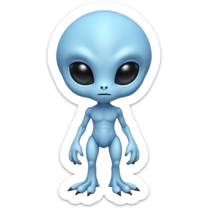 full body cute humanoid peacefull alien furry with 6 legs and eye stalks stands upright and looks intelligent sticker