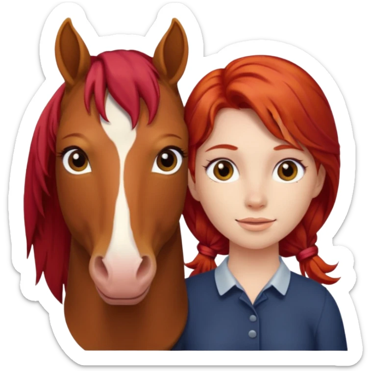 Girl with horse body and have red hair sticker