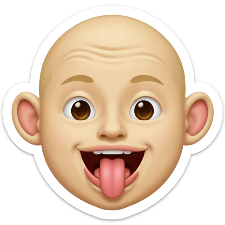 Sticking out tongue while scrunching nose in a happily joking way sticker