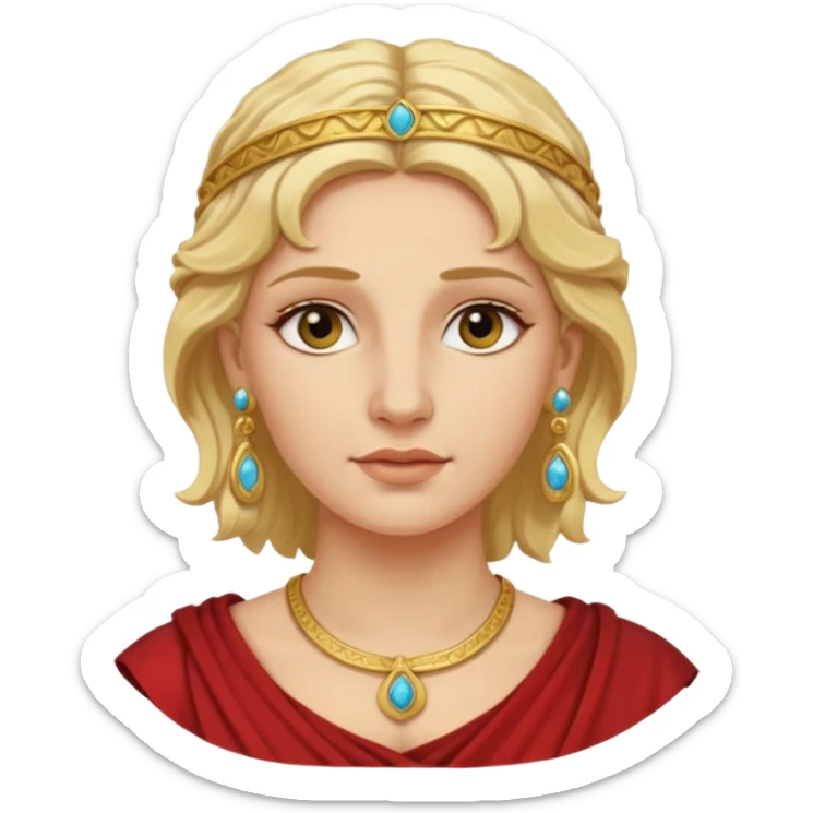 Ancient Roman woman with earrings and blonde hair sticker