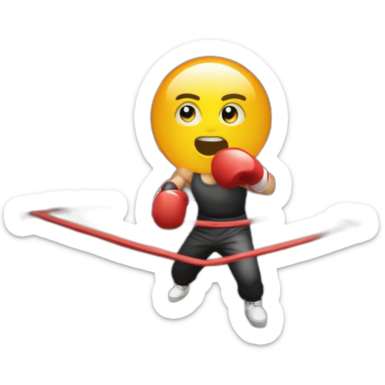 A photographer in a boxing ring with a bubble of information that says fight sticker