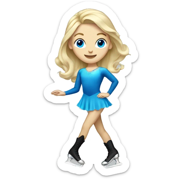 Blonde hair and blue eyed figure skater  sticker