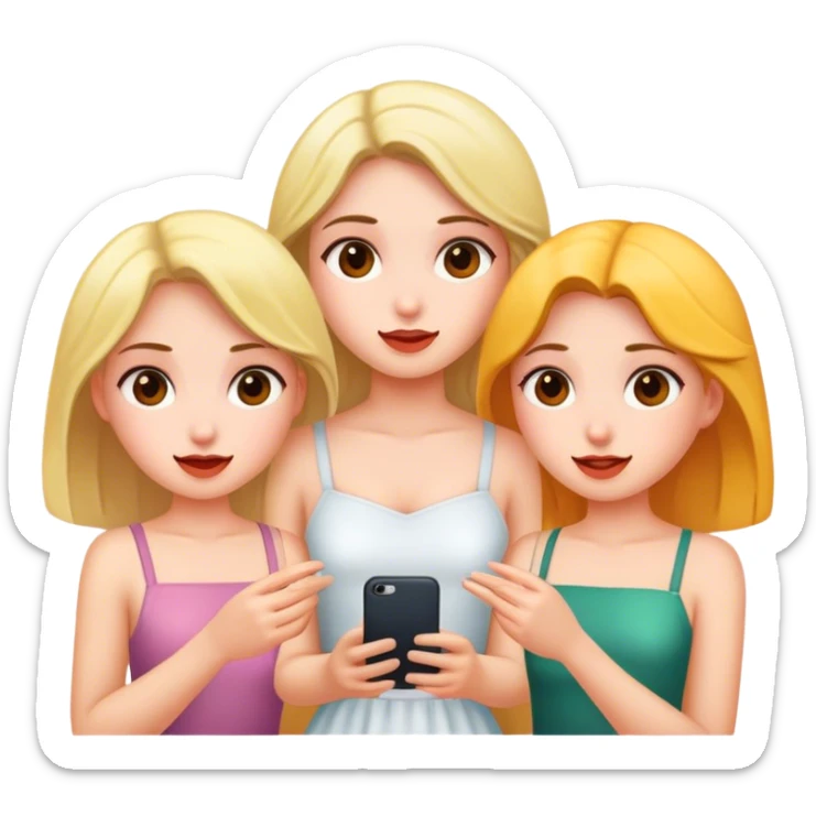 with three girls sticker