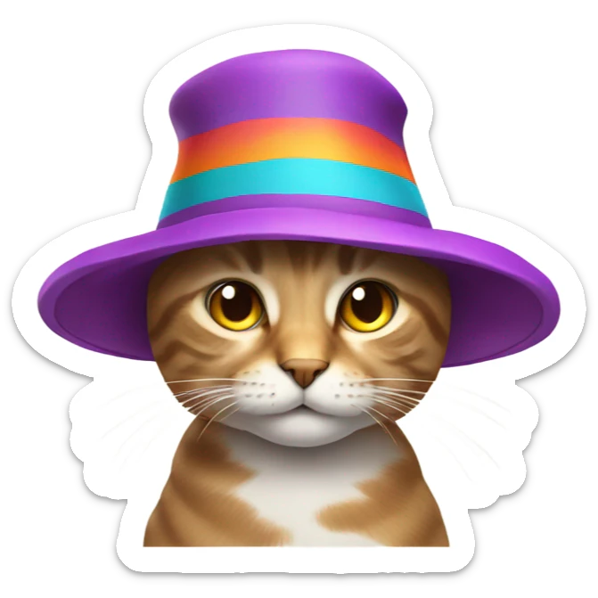 Cat wearing a hat sticker