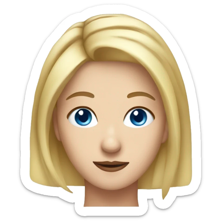 woman with blond Hair and Blue Eyes growing rosemary out of her head sticker