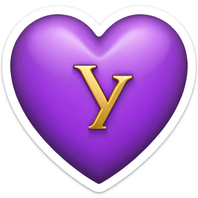 The Letter “y” inside a Purple Heart sticker