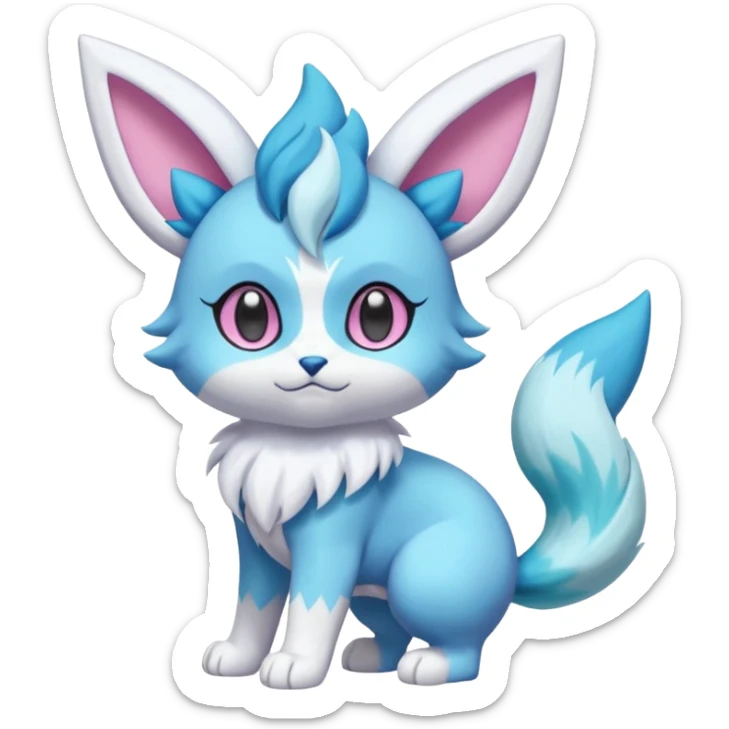  Fey Toony Espurr-Glaceon-Skitty-Delcatty-Sprigatito-Purrloin-fusion-hybrid sticker