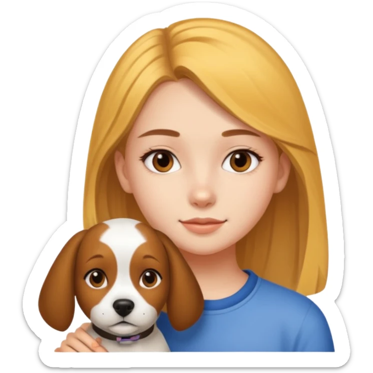 Một cái tầm 15 tuổi xinh đẹp như thiên thần và người yêu chó sticker