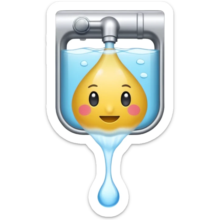 helle leicht gelbliche flüssigkeit fliesst in ein urinalkondom sticker