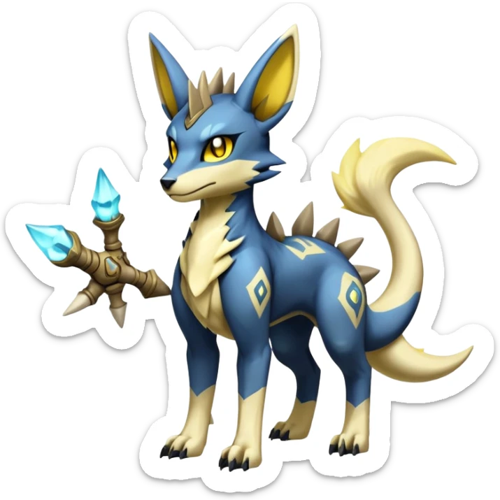 Manectric-Lucio-Cubone-Umbreon-Marowak-Draco-Fakémon-hybrid-creature (full body), 4 legs sticker