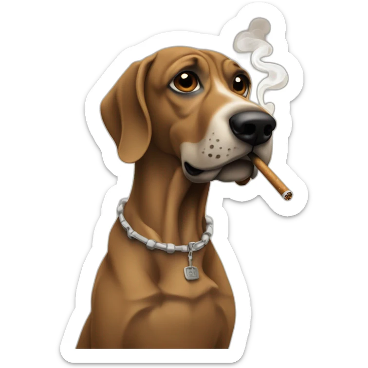 Snoop dog smoking a joint. He’s with a shaggy brown dog. Smoke from the joint says happy birthday! sticker