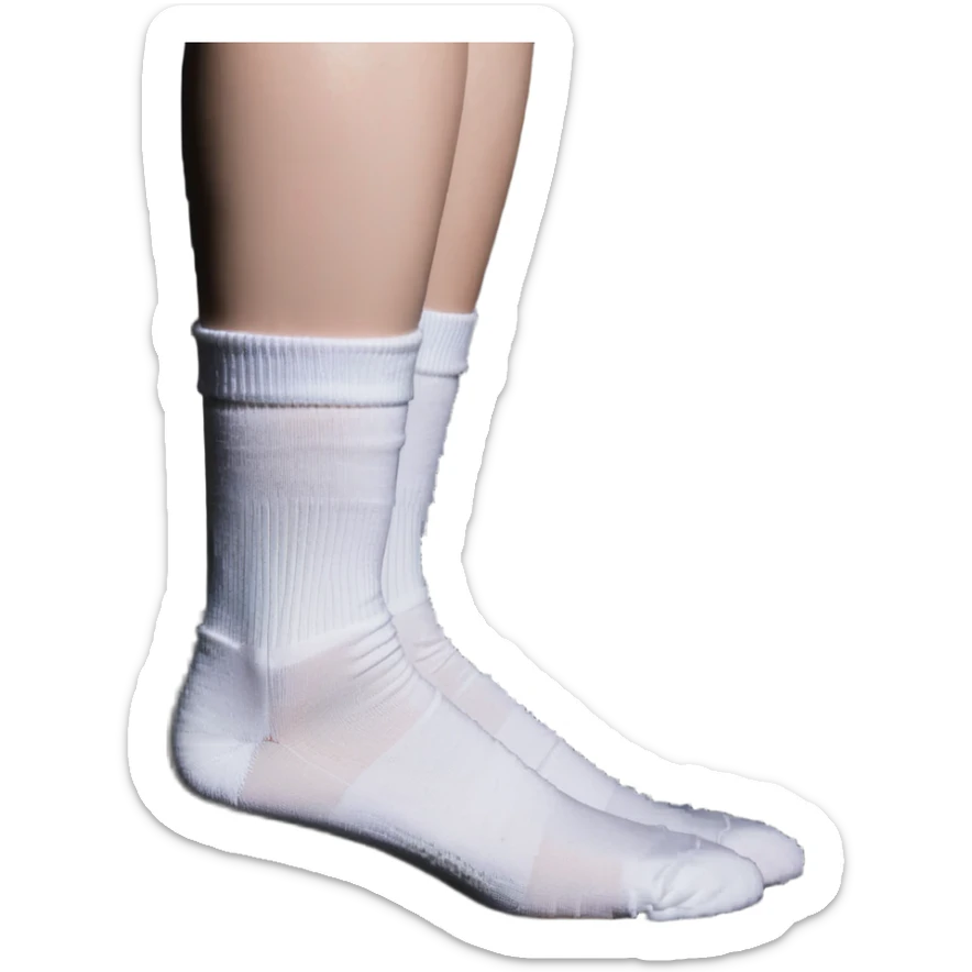 pixel art of two feet in white socks viewed from the bottom showing soles sticker