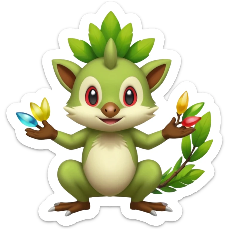  Fey Toony Axew-Grookey-Amaura--Shaymin-fusion-hybrid sticker