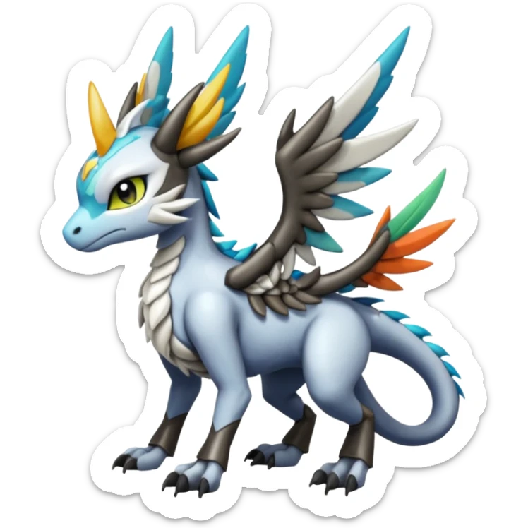 Meloetta-MLP-Wargreymon-Dutch-Angel-Dragon-Silvally-Kyurem-Trico-Pokémon-Digimon-Fakémon-fusion-hybrid-creature sticker