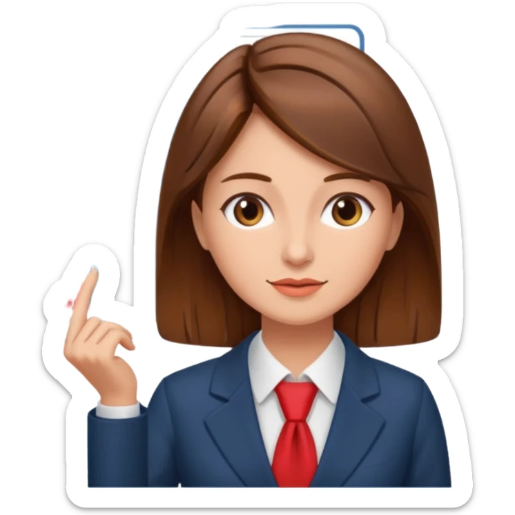 economist woman, brown hair, finance chart sticker