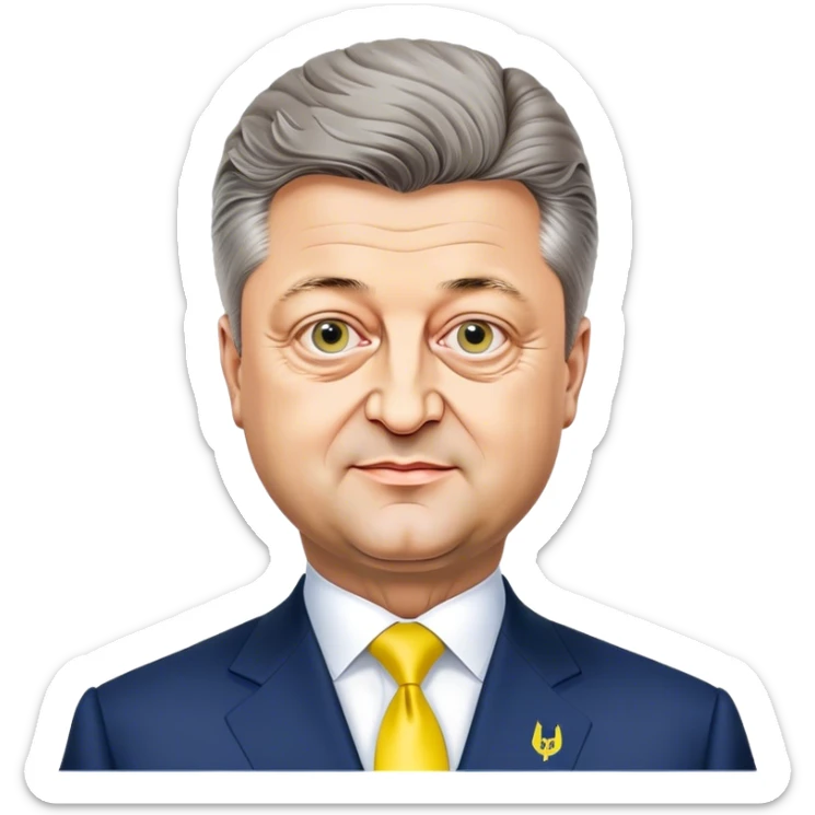Super realistic President of Ukraine Petro Poroshenko at his inauguration sticker