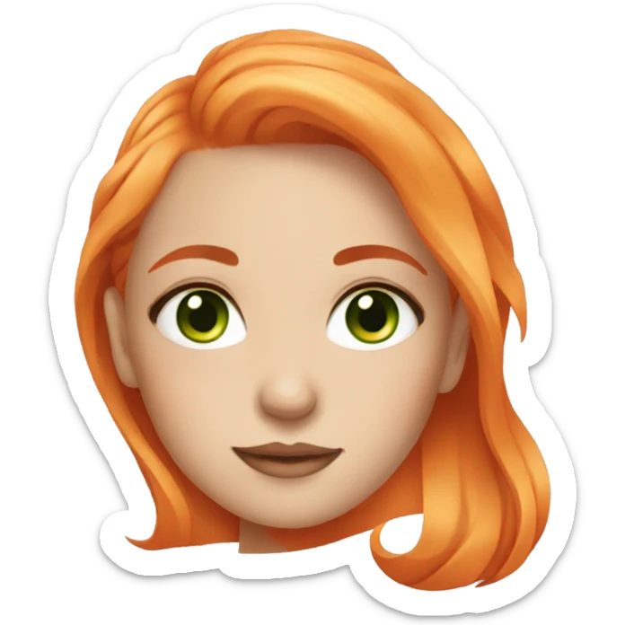 girl with orange hair and green eyes doing skincare sticker