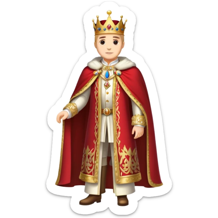 Full body of Francisco I, royal king standing in royal attire with crown and cape sticker