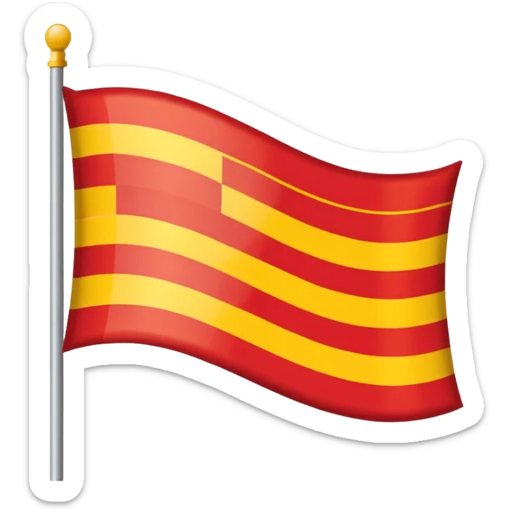  emoji of flag which includes 50% yellow strip top nd bottom 50%red flag like ukraine flag sticker