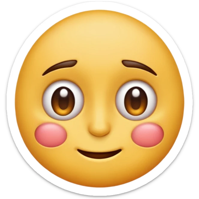 Un emoji con los ojos entre cerrados pero las mejillas sonrojadas sticker