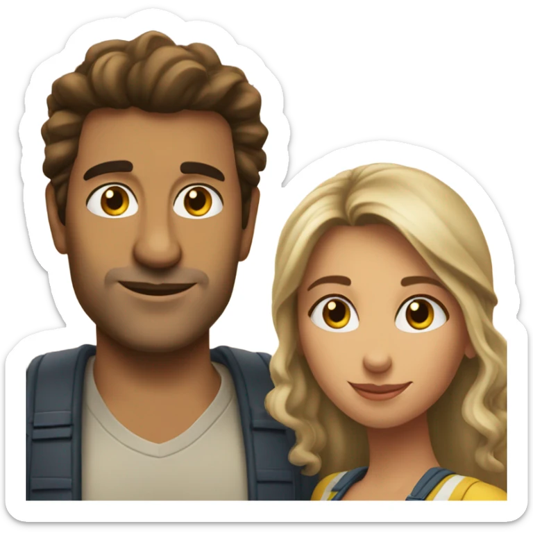 Couple of a Colombian man and an Australian woman sticker