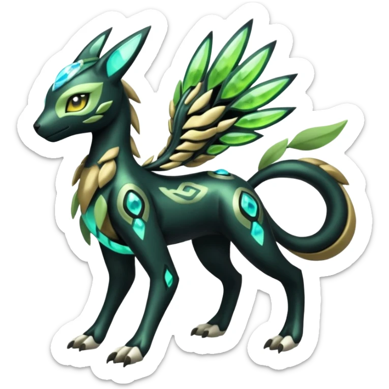  Exotic Futuristc Meloetta-Zygarde-Zeraora-Protogen-Palkia-hybrid-fusion-Fakémon-creature, full body sticker