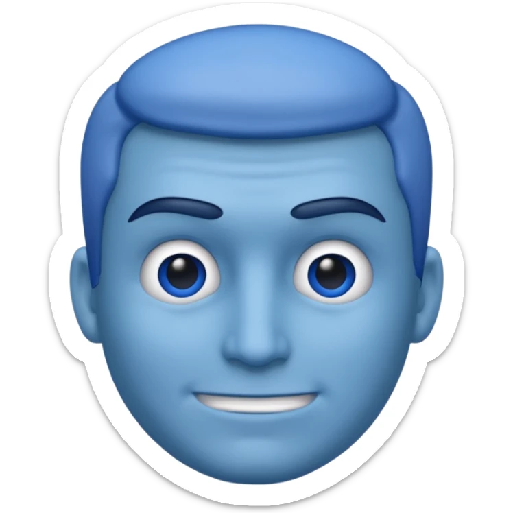 emoji of a racially ambiguous man, who looks serious. no skin color please. use a color. sticker
