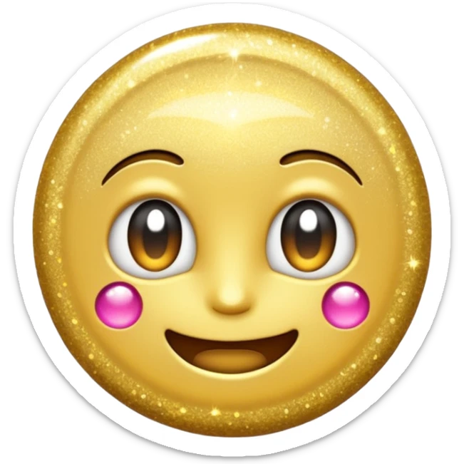 emoji of sparkling shiny glitter, with bright sparkles and shimmering particles, simple cute cartoon style sticker