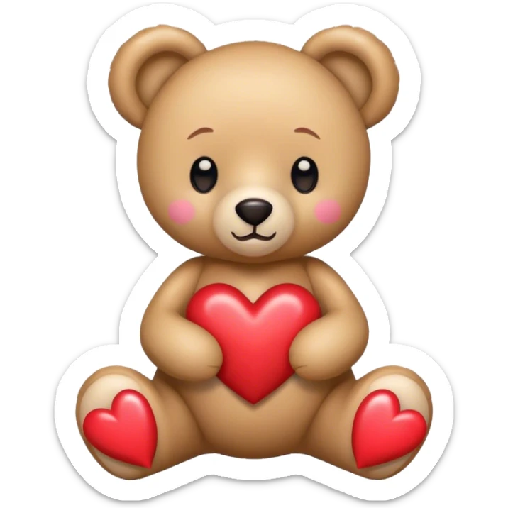Osa de peluche femenina con corazones  sticker