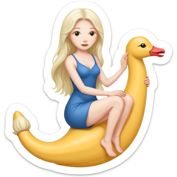 Realistic Nudes big titts woman sitting on a dildo, on the tip of vagina sticker