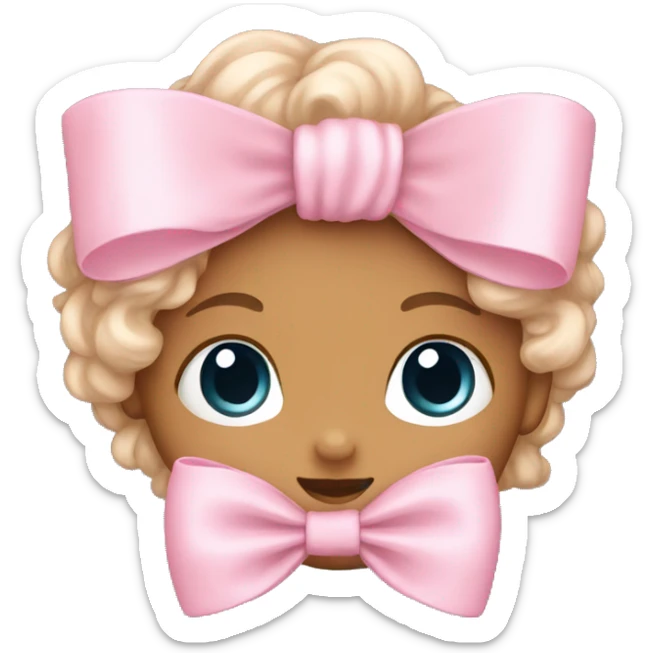 Baby pink bow sticker