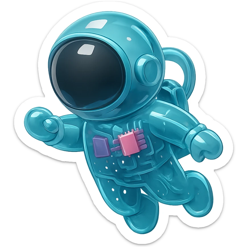 astronaut floating in space sticker