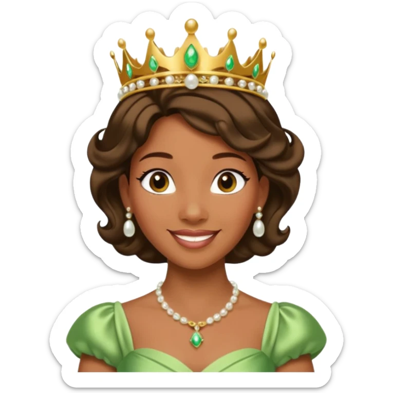 tạo cho tôi emoji công chúa tianna xinh và gần giống trong phim nhất sticker