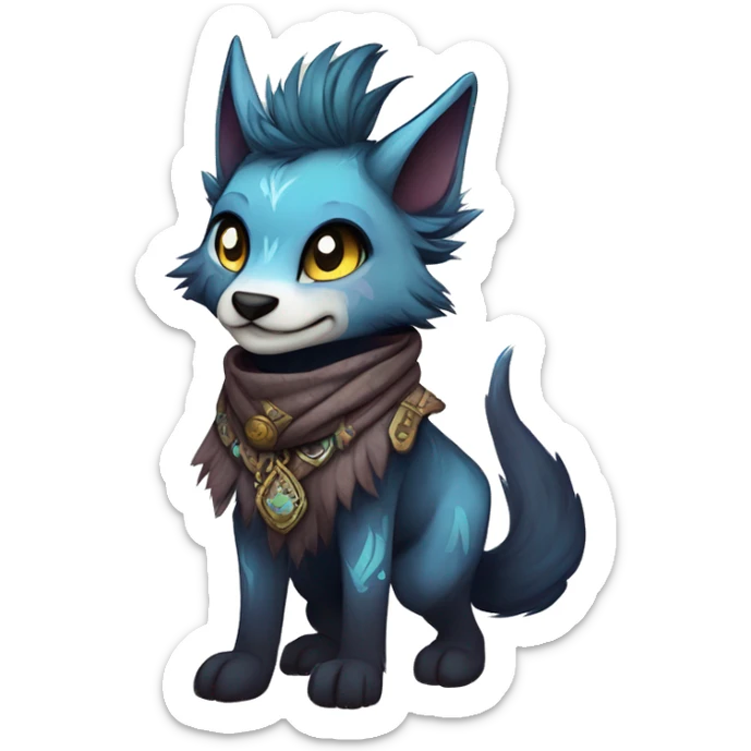 Cool cute Kawaii edgy fantasy animal  fursona Fionbri by griffsnuff & LiLaiRa & Falvie full body sticker