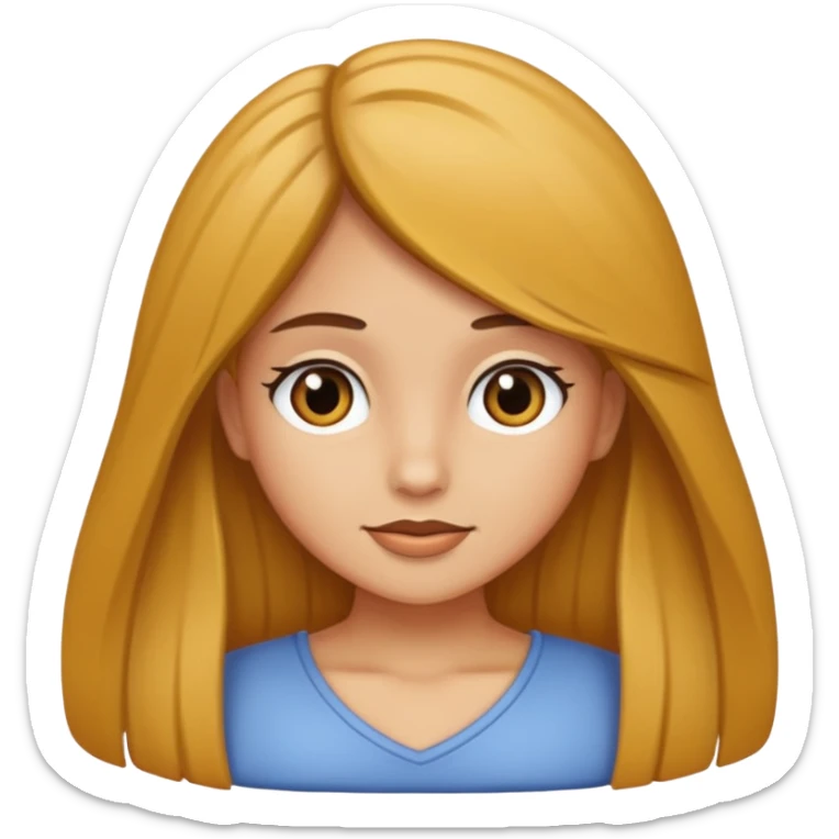 haz a una chica con pelo libro pero medio largo, que sea castaña y de piel clarita  sticker