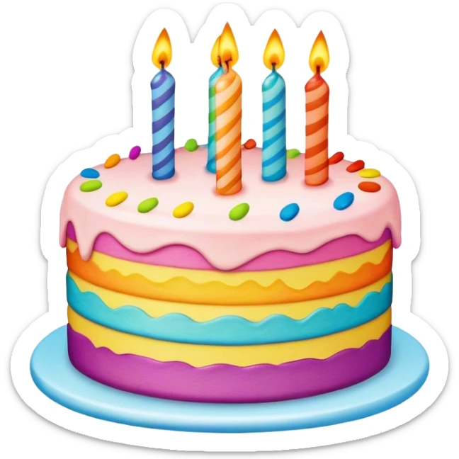 Birthday cake sticker