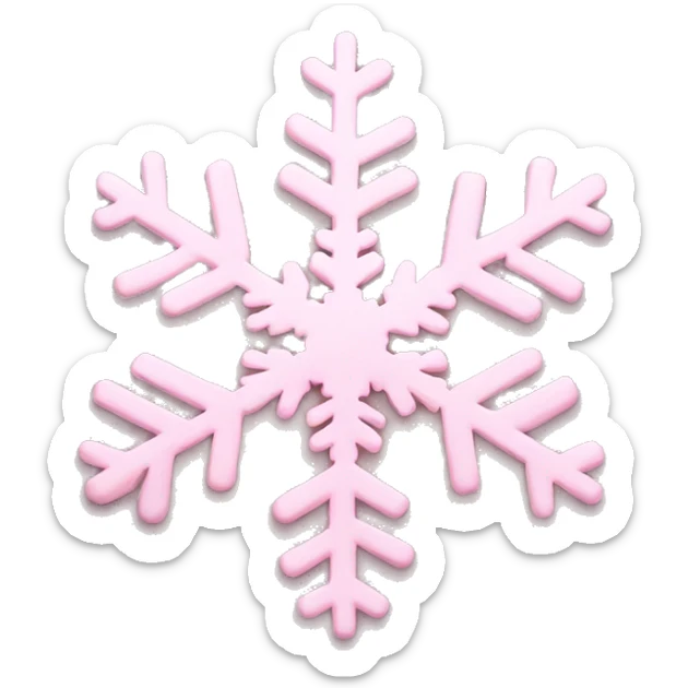 pastel pink snowflake  sticker