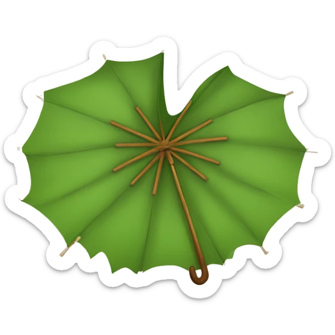 Wooden leaf umbrella sticker