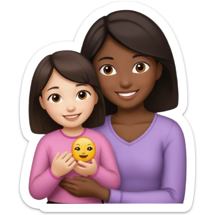 mads lady holds asian girl by the girl  sticker