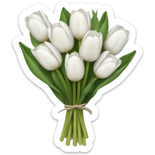 white tulip bouquet  sticker