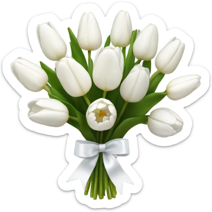 white tulip bouquet  sticker
