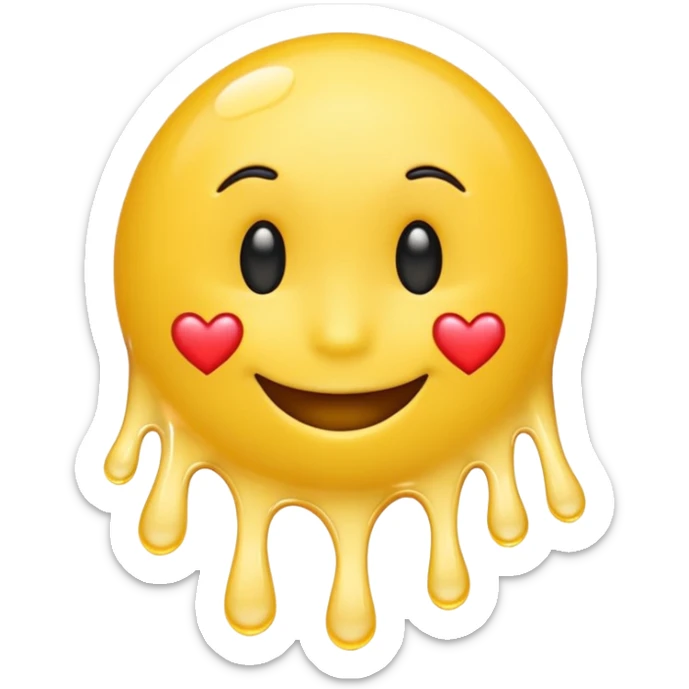 i want a classic yellow emoji smi9ley fave but its melting in love sticker