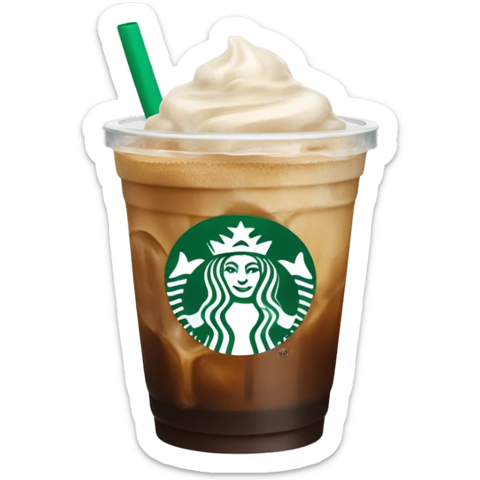 Starbuck ice coffee with ice cubes sticker