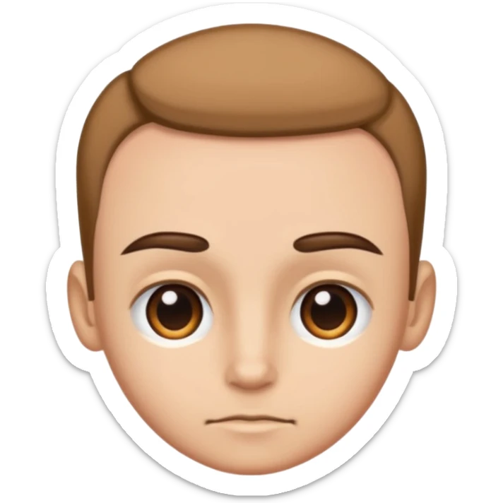 emoji of only the forehead area of a human face, cropped between eyebrows and hairline, simple cartoon style sticker