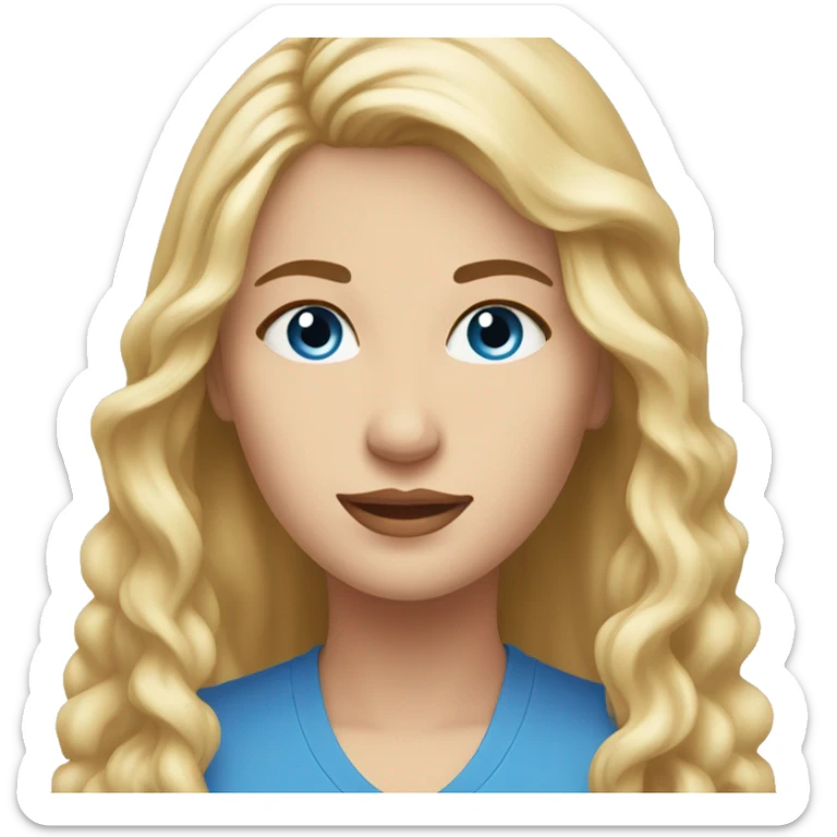 woman with long blonde hair and blue eyes next to woman with short dark blonde hair with brown eyes portrait  sticker