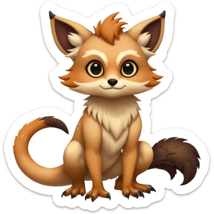Cool cute fantasy Fionbri-Vernid-creature by LiLaiRa & Falvie full body sticker