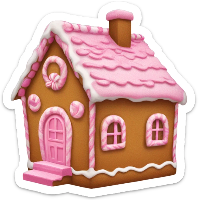 a pink gingerbread house sticker
